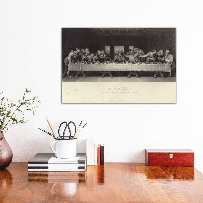 The Last Supper by Leonardo Da Vinci - Wrapped Canvas Painting, 30.48 cm H x 45.72 cm W