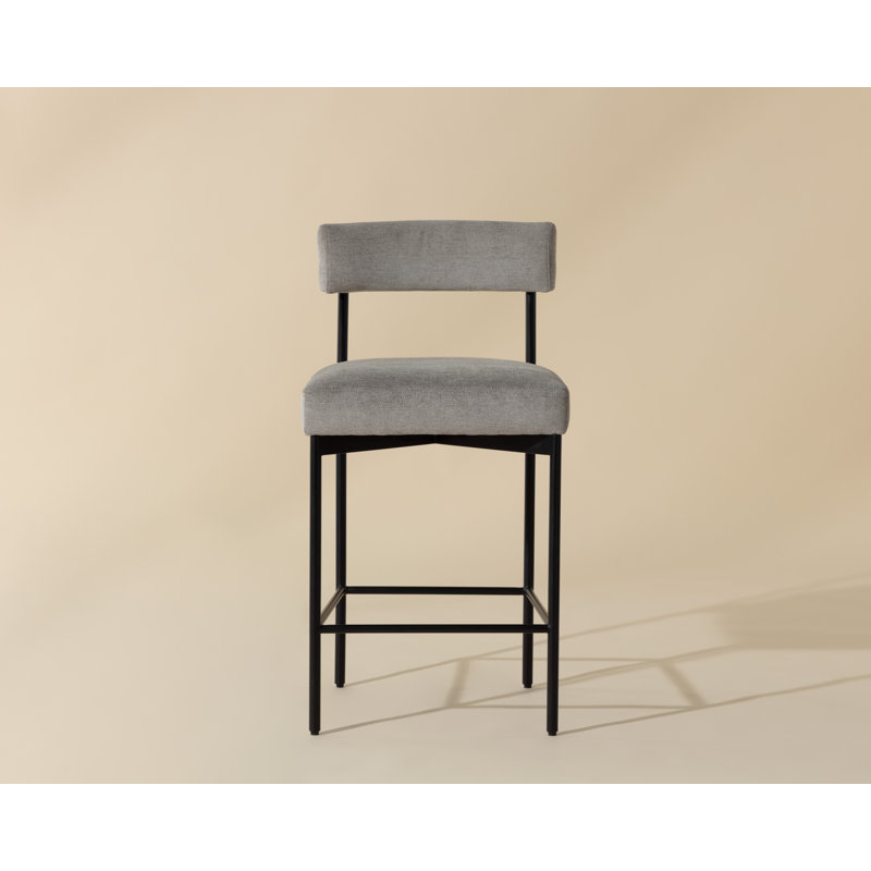 Upholstered Stool with Metal Frame