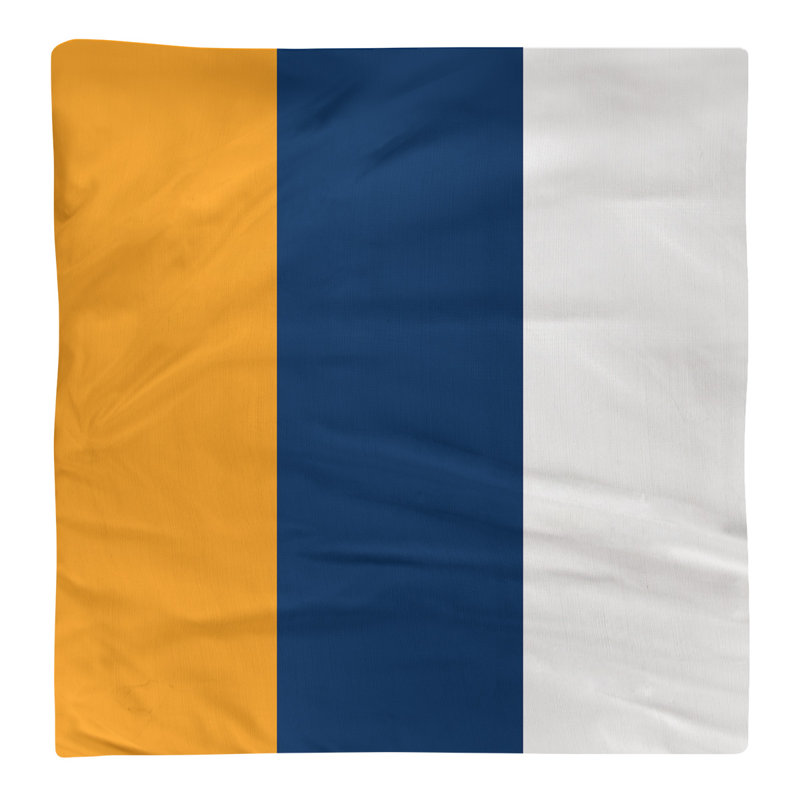 Utah Striped Square Napkin, 10" W x 10" L, Gold/Navy/White, Cotton Twill