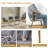 Elegant 7-Piece Rectangle Glass Dinning Table Set for 6-736621889-736621884-736621885