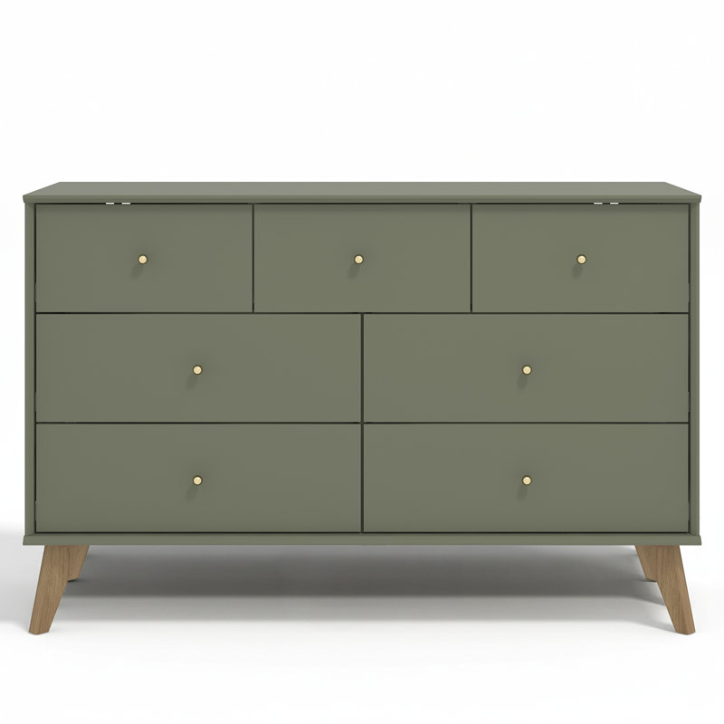  3+4 Drawer Chest of Drawers, Kale Green