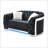 Elegant Black Loveseat With Flared Arms-1047321198