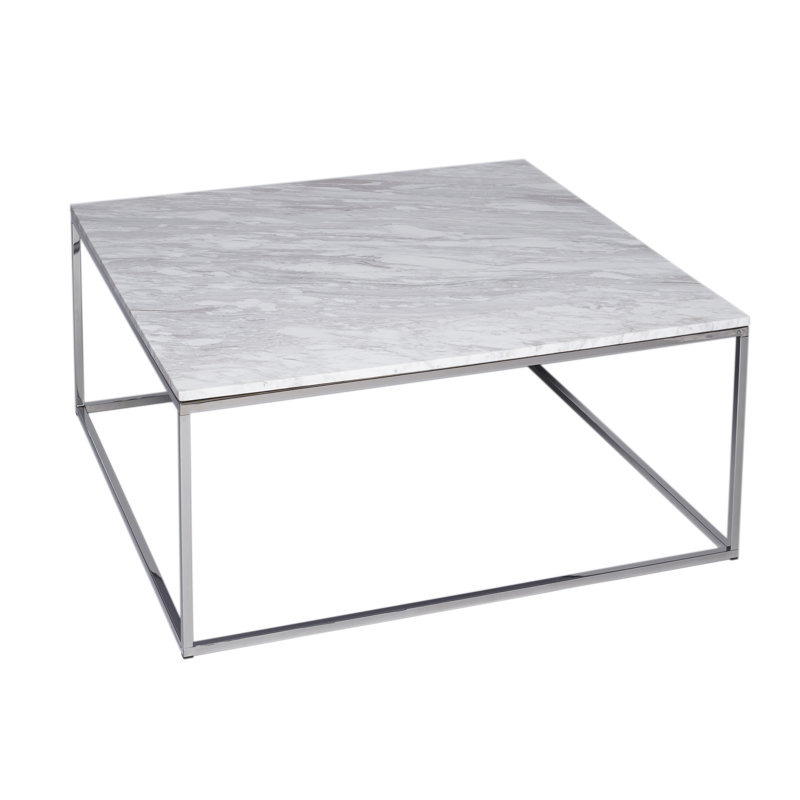 Licata Sled Coffee Table, 40.1 cm H x 90 cm W x 90 cm D, Marble / Polished