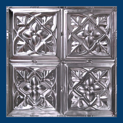 Carreau de plafond en métal argenté 2 pi x 2 pi