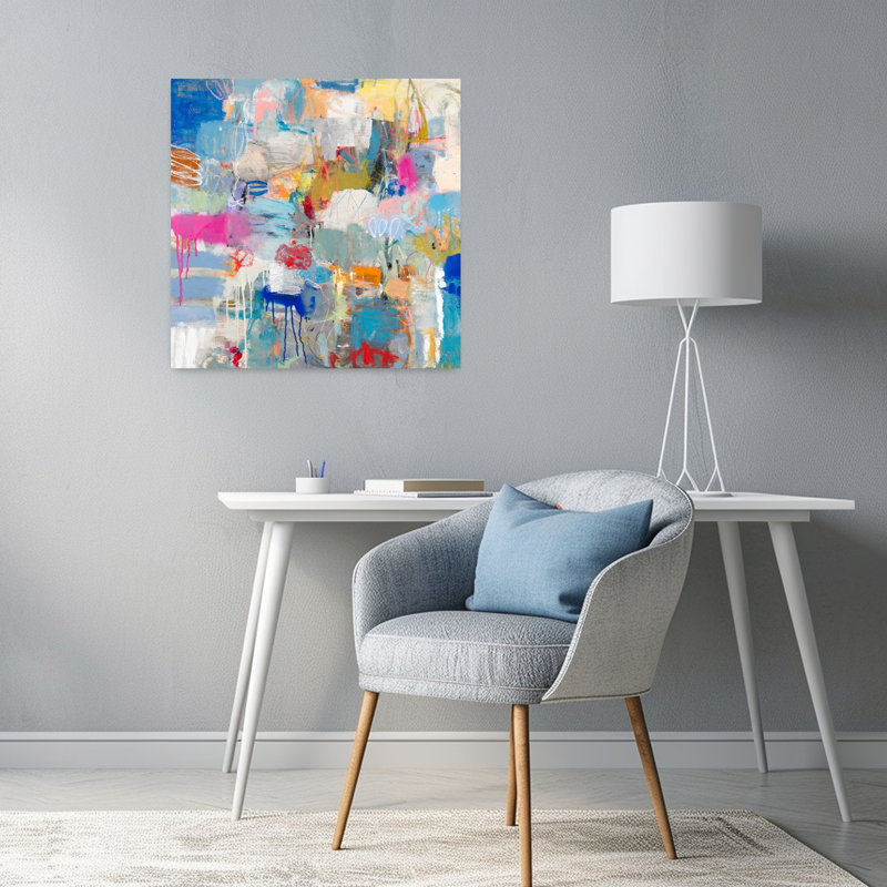 Laguna Beach, art contemporain de plage, 24" H x 24" W