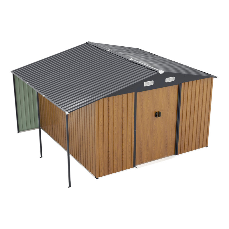 Très grande remise en métal avec portes verrouillables pour le jardin