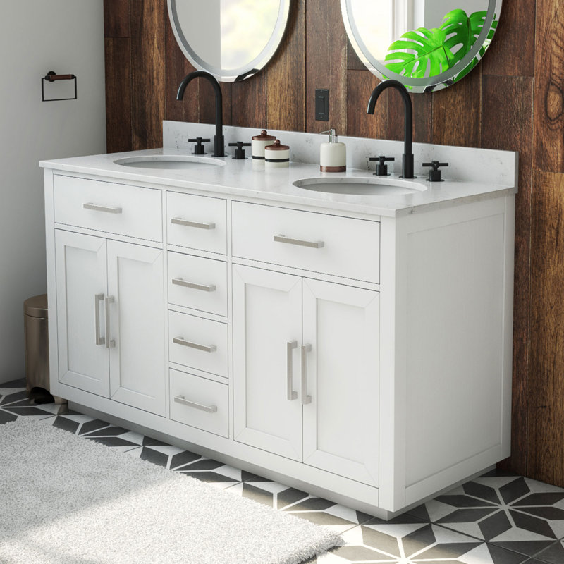 Dexterity 60" Double Bathroom Vanity Set, White