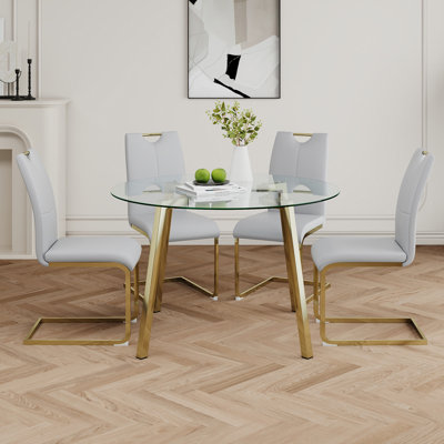 Table ronde en verre de style moderne