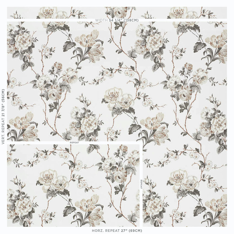 Papier peint Schumacher x Veere Grenney Betty, Anthracite