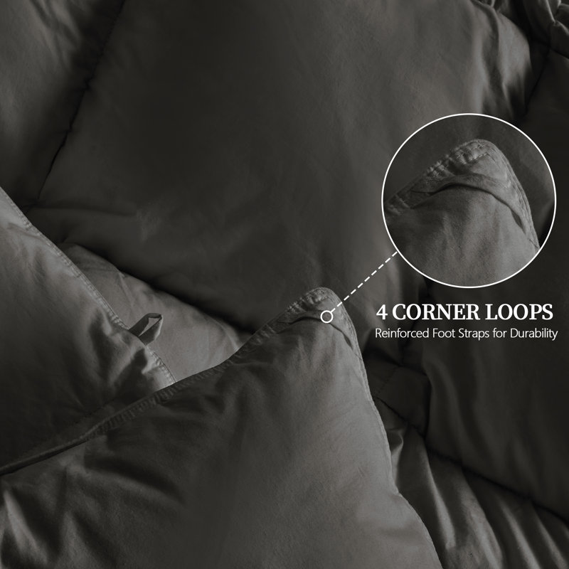 Édredon toutes saisons ultra-moelleux, housse de couette en duvet de plumes de style hôtel avec housse en mélange de coton, chaleur moyenne et hypoallergénique