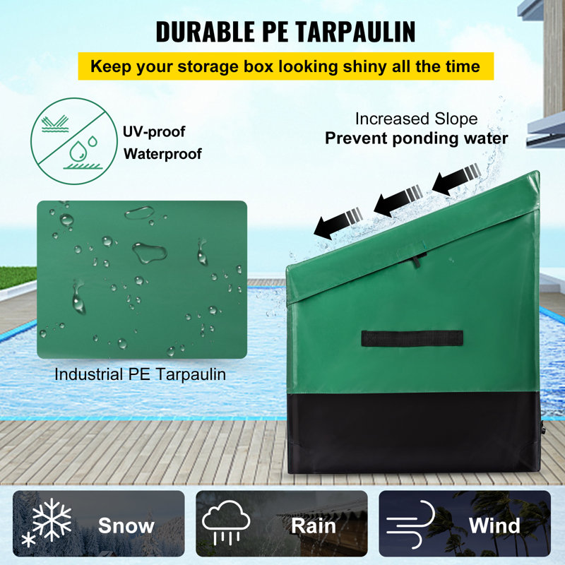 Large Green and Black Polyethylene Waterproof Deck Box
