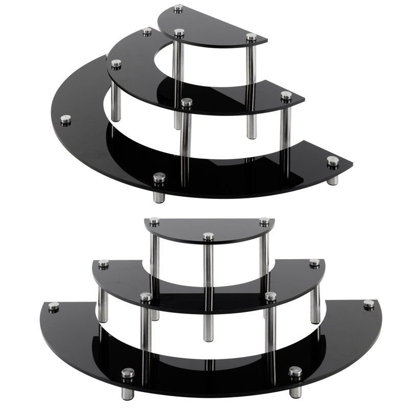 2-Piece Tiered Stand Set, Black
