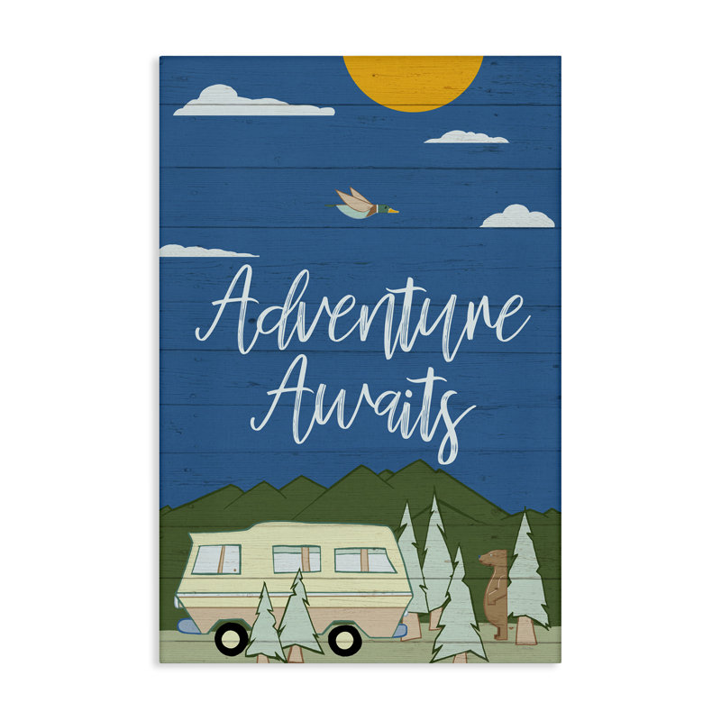 «Adventure Awaits Landscape», toile par Hugo Edwins, H 45 po x l 30 po