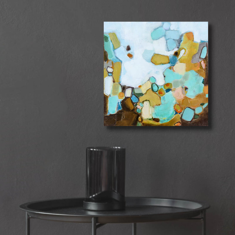Art mural en verre épique «Le long du chemin» par Jamie Van Landuyt, 24 po x 24 po, H 12 po x l 12 po x P 0,13 po
