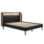 3 pièces de grand lit plateforme en rotin moderne cannage + table de chevet * 2-105207934