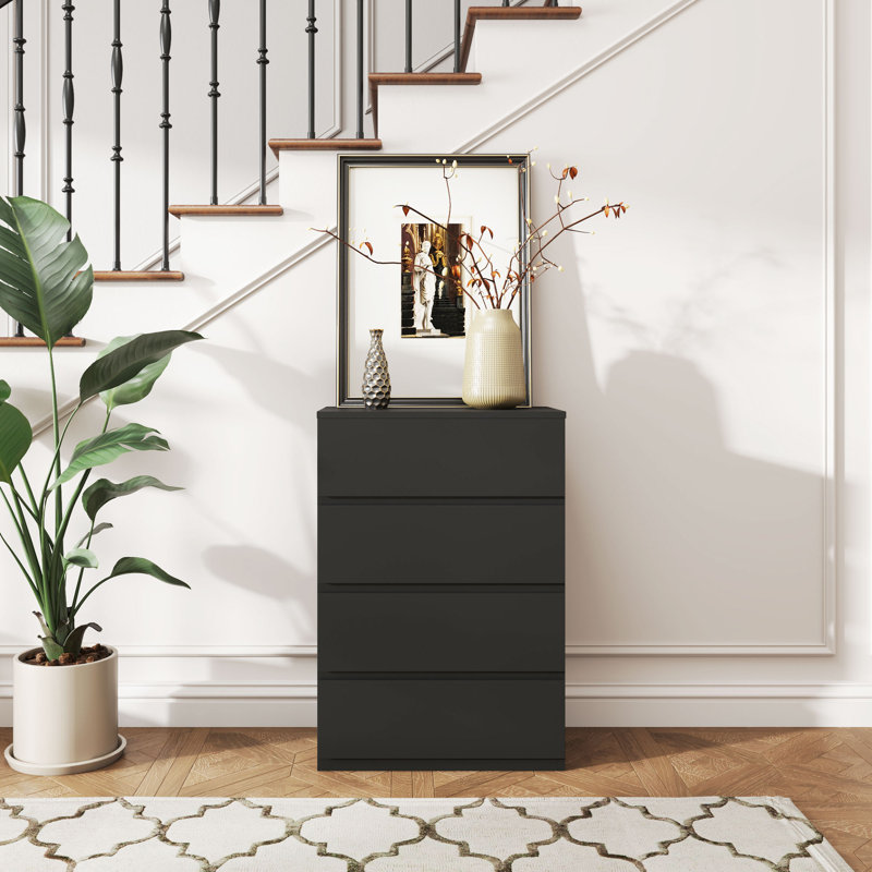 Smanatha 55cm W 4 - Drawer Chest of Drawers, Black