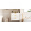 Armoire murale suspendue 24 po avec tiroir double, petit lavabo de salle de bain rectangulaire flottant avec trou de robinet simple et trop-plein, armoire de salle de bain moderne avec lavabo en céramique-413633752