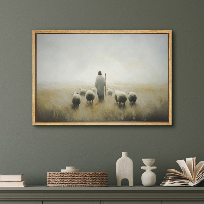 Reproduction d'art sur toile, berger, Naturel, H 24 po x l 36 po, Impression encadrée sans passe-partout