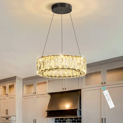 Lustre à DEL pour îlot de cuisine noir