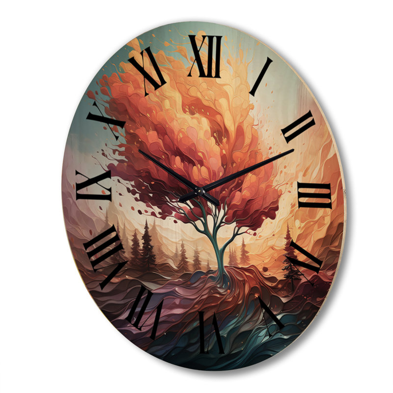 Horloge murale en bois massif Okken, Très grand