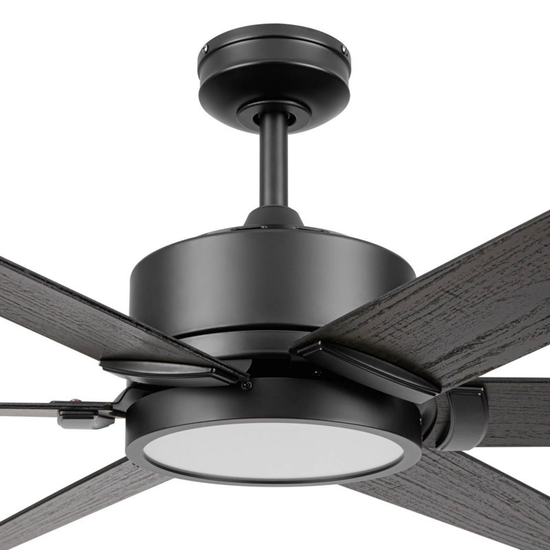 Talbert 70" Indoor Matte Black LED Ceiling Fan With Remote Control