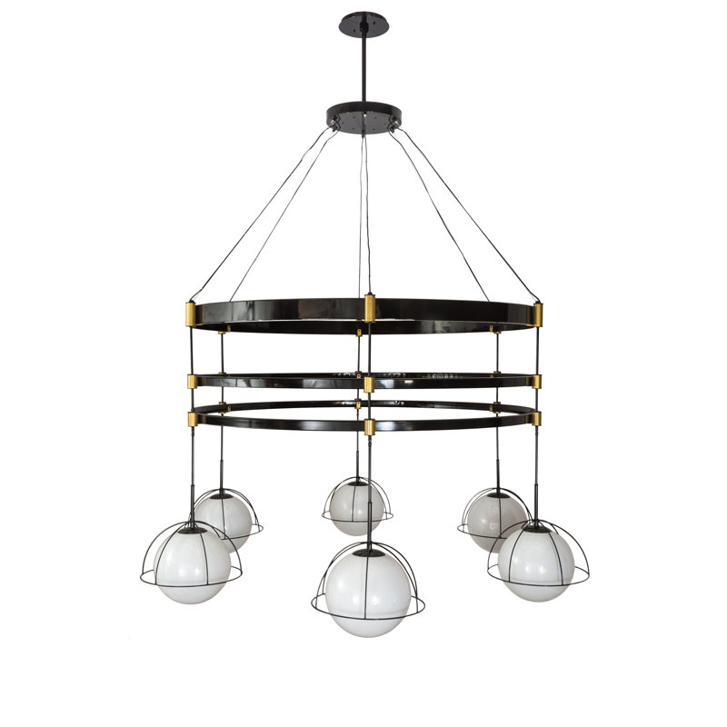 6 - Light Dimmable Geometric Chandelier
