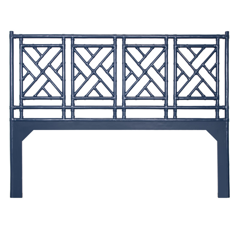 Chippendale Headboard, King, Navy Blue