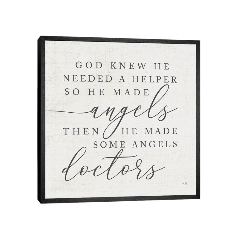 God Made Angel Doctors - Print on Canvas, 66.04 cm H x 66.04 cm W, Black Framed