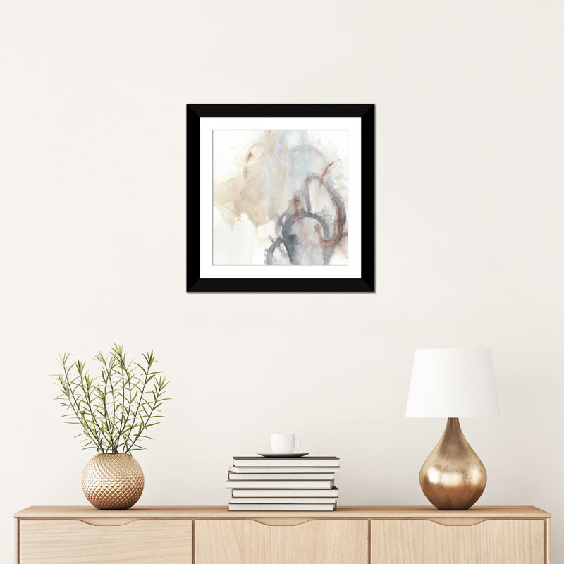«Supposition I», reproduction sur toile, Papier d'art encadré noir, Blanc, H 24 po x l 24 po x P 1 po