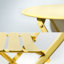 Ensemble bistro de patio 3 pièces, jaune - Chaises et table en métal pliables pour le bord de la piscine et l'extérieur