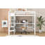 Lit mezzanine avec tablettes multifonctionnelles et bureau sous le lit-467710312