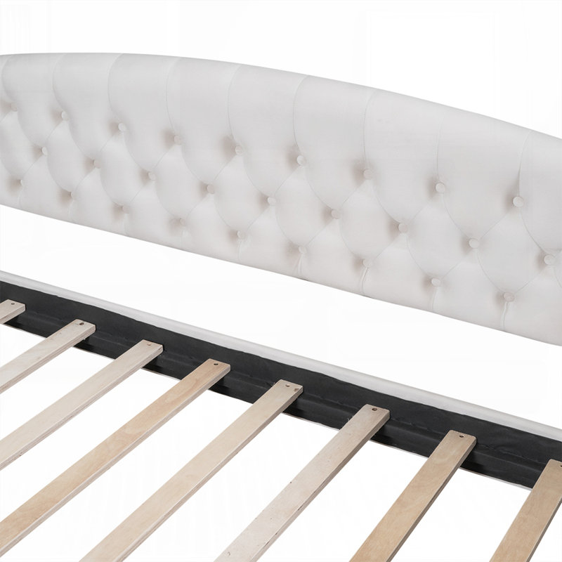 Modern Luxury Tufted Button Daybed, Beige