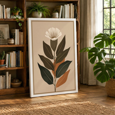 Single Stem in Bloom Botanical - Wrapped Canvas