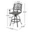 Tabouret de bar pivotant en aluminium moulé