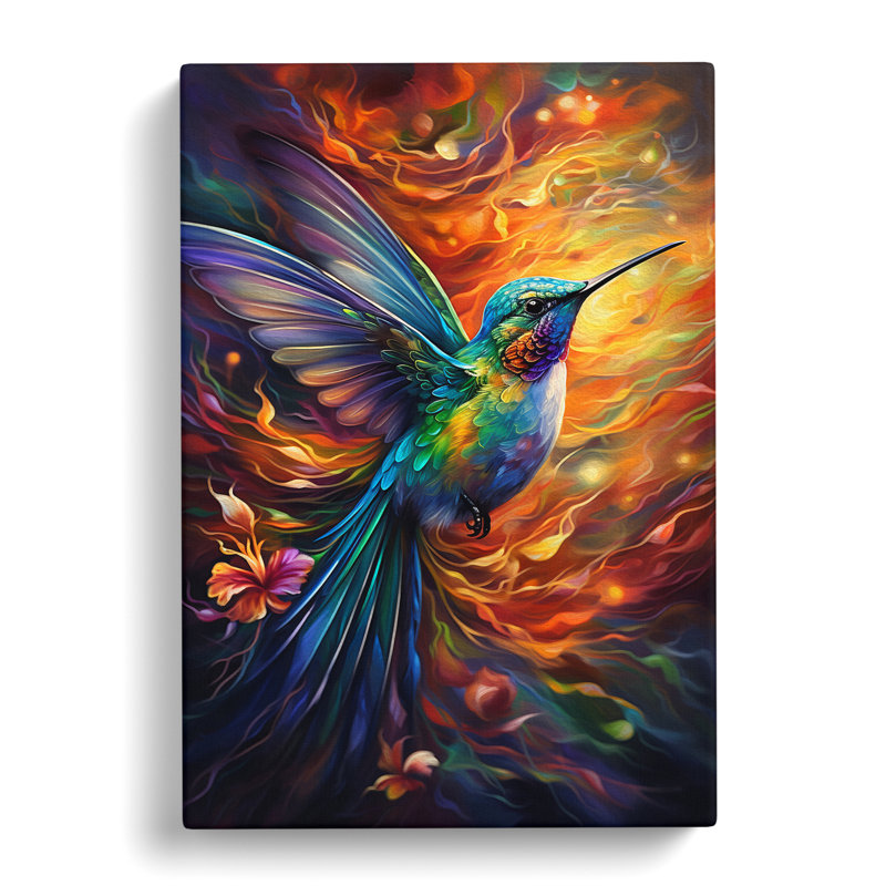 Hummingbird Expressionism - Print, 50cm H x 35cm W x 3cm D