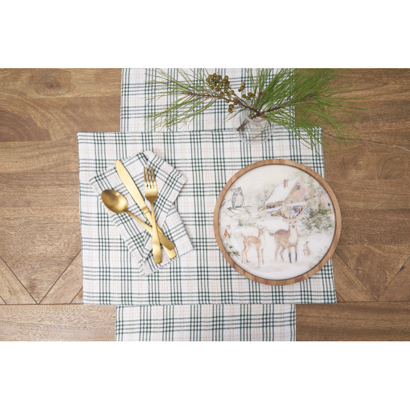 Sage & Gold Plaid Runner