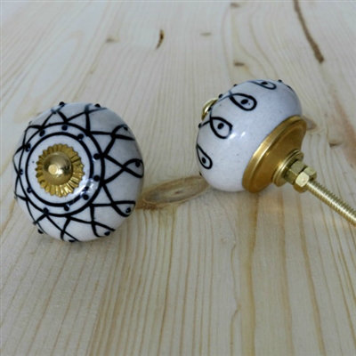 Oversized Hand Painted 1.75" Diameter Round Knob