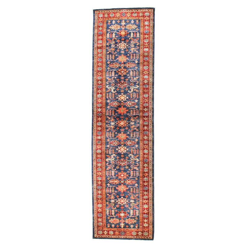 Tapis unique bleu marine / rouge Tribal 2 pi 7 po x 10 pi Tribal