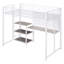 Lit mezzanine simple avec bureau et tableau blanc, lit mezzanine en métal avec 3 tablettes et échelle-1158223163-1158223162