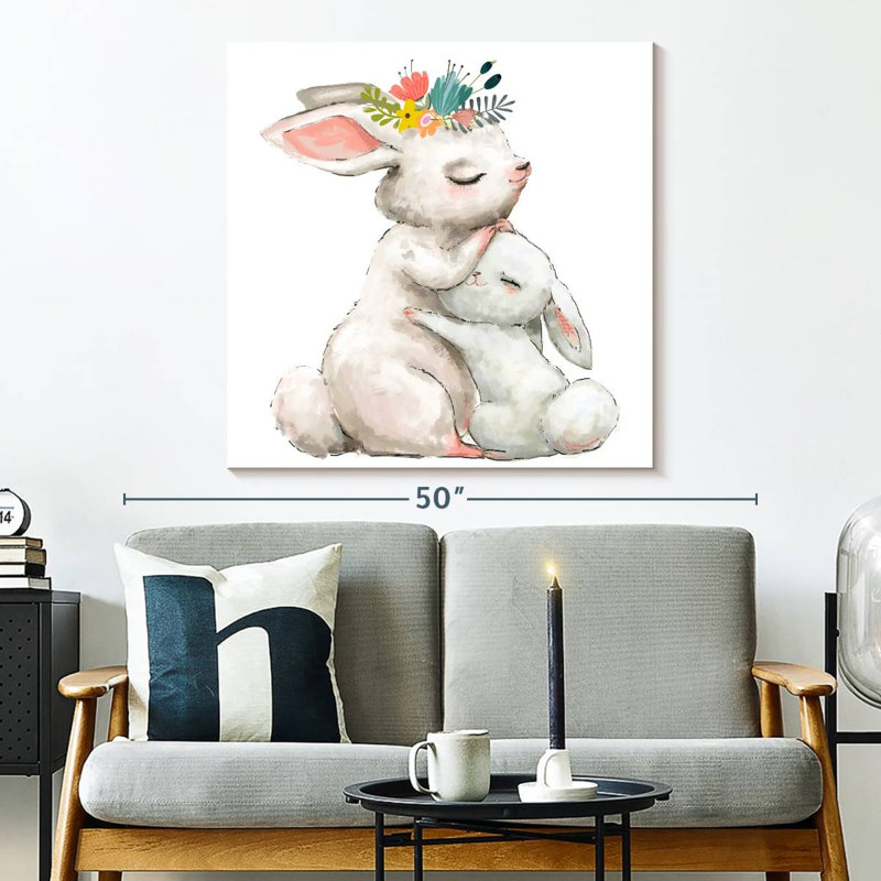 Ashelle mère lapin, H 33 po x l 33 po