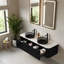 Meuble-lavabo mural 60 po avec 2 lavabos ronds noirs transparents et 2 tiroirs-1345373454