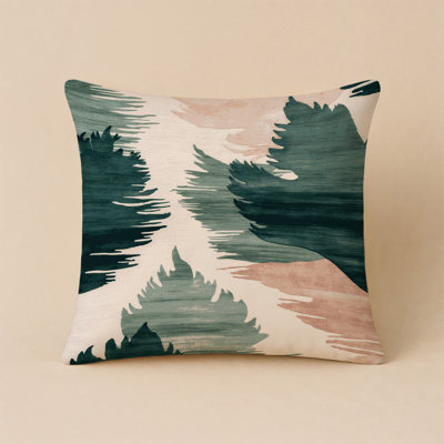 Watercolor Beige Indoor and Outdoor Throw Pillow