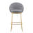 Indoor Metal Upholstered Barstool, Gold-Plated Frame And Upholstery, Set Of 2-299709669