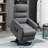 Power Lift Chair With Vibration Massage, Fabric Upholstered Recliner Chair For Elderly With Remote Control, Side Pockets