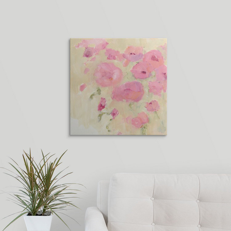 «Floral Watercolor», impression de Aimy, H 35 po x l 35 po x P 1,5 po, Toile