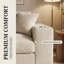 Canapé modulaire en velours côtelé beige Mirod: sièges moelleux avec ports de charge et porte-gobelets-1799341178