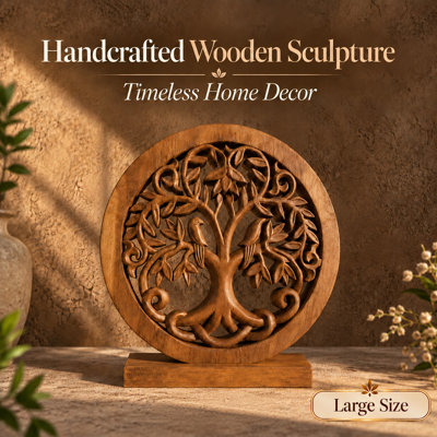 Treynor Christmas Tree of Life Handmade Wooden Sculpture (Large Size) – Symbol of Harmony & Renewal for Home Decor and Mother’s Day Gift for Mom