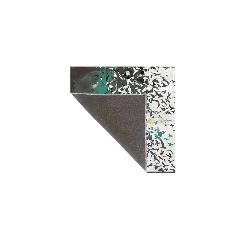 Tapis tissé à motif rayé Modern, Sous-tapis rond 3 pi 3 po inclus
