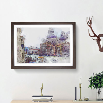 Canal Through Venice Italy in Abstract - Framed Print