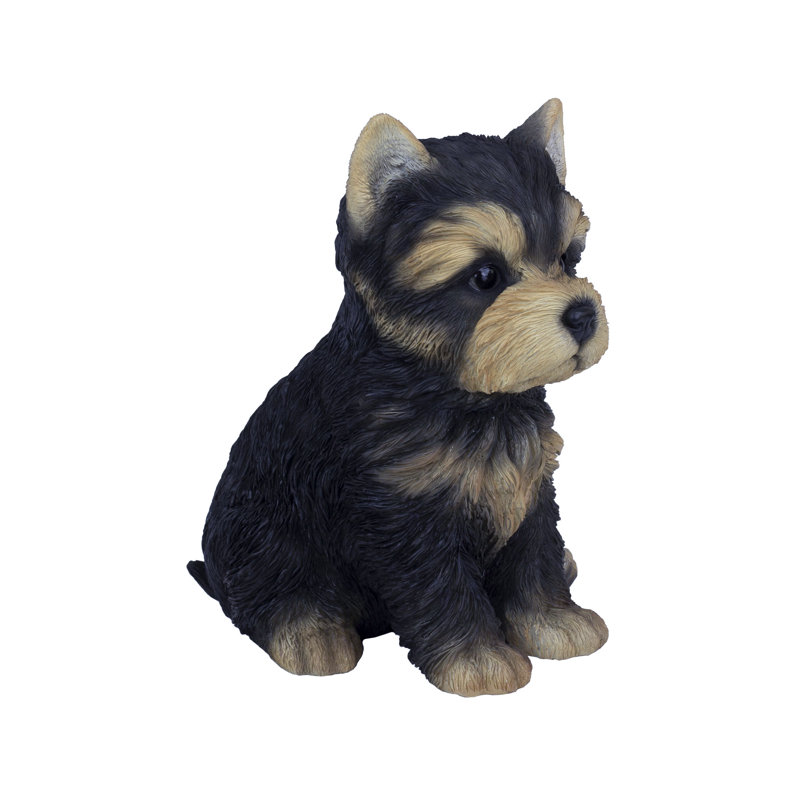 Brown Baby YorkTerrier | Handpainted Decorative Puppy Statue for Home & Garden Decor | Premium Polyresin Dog Statue | Gift for Dog Lovers | Weather-Resistant Indoor/Outdoor Decor